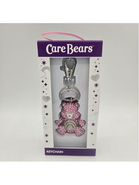 Care Bears Cheer Bear Bling Keychain 3D Crystal Bag Charm NEW